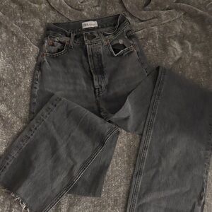 Zara women’s 0 Dark Gray wide leg Jeans